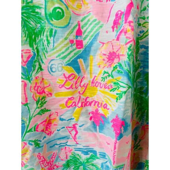 Lilly Pulitzer Etta V-Neck Top Multi Lilly Loves California size XL - Picture 3 of 3